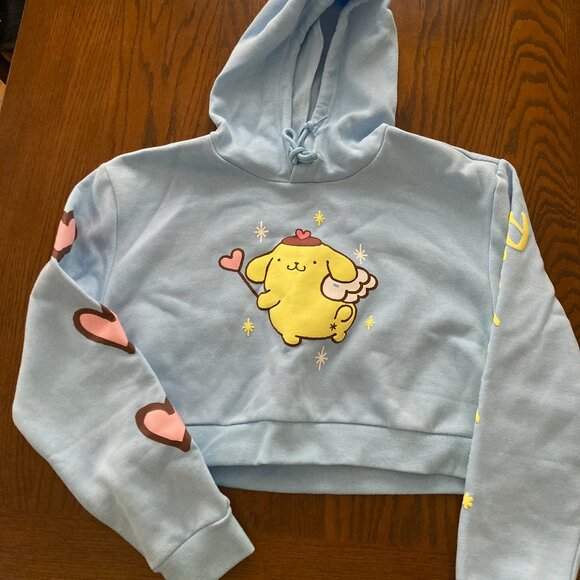 Sanrio Tops - DUMBGOOD SANRIO POMPOM PURIN CROP HOODIE KAWAII LARGE
